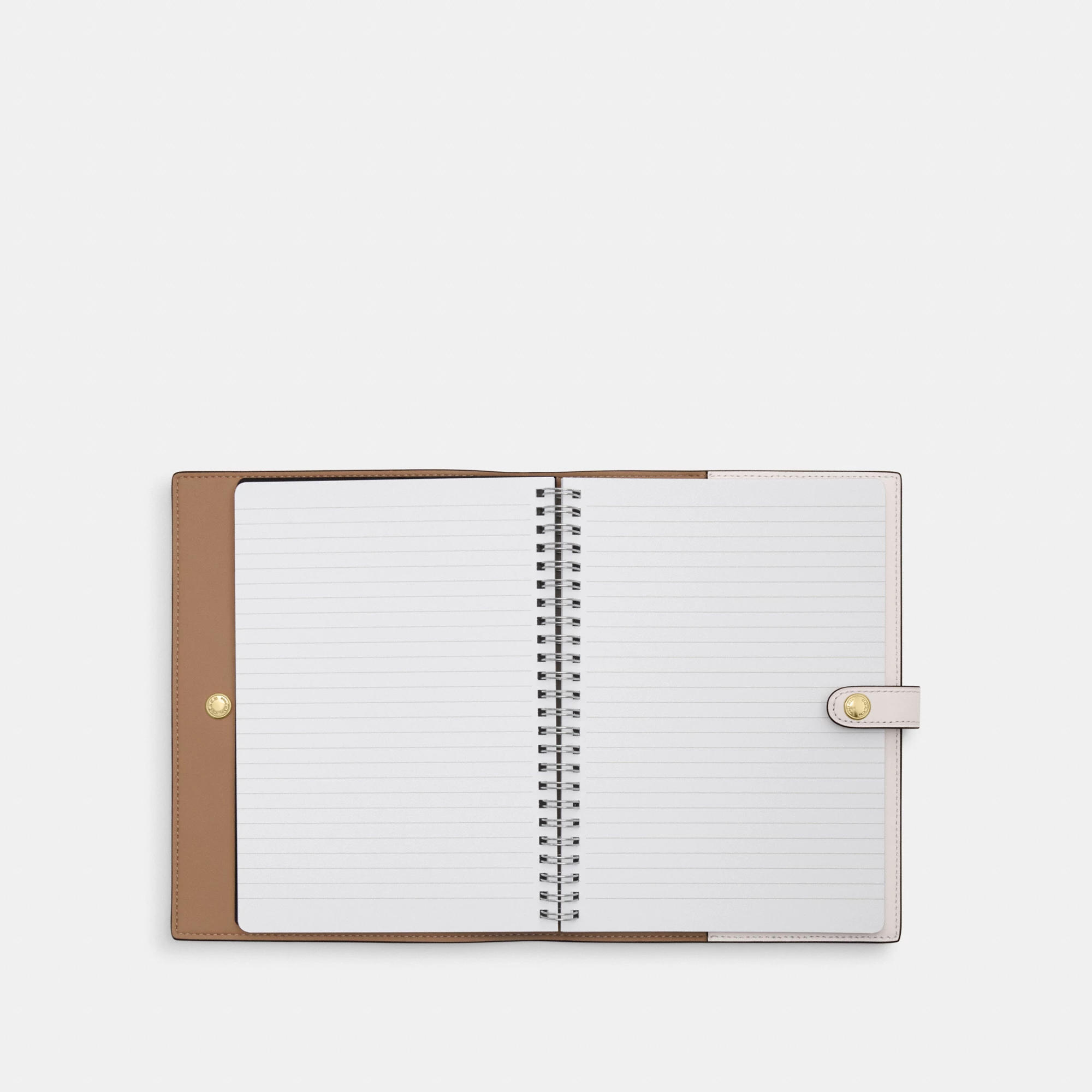 COACH®,Notebook In Signature Canvas,Leather,Notebook,White,Inside View,Top View