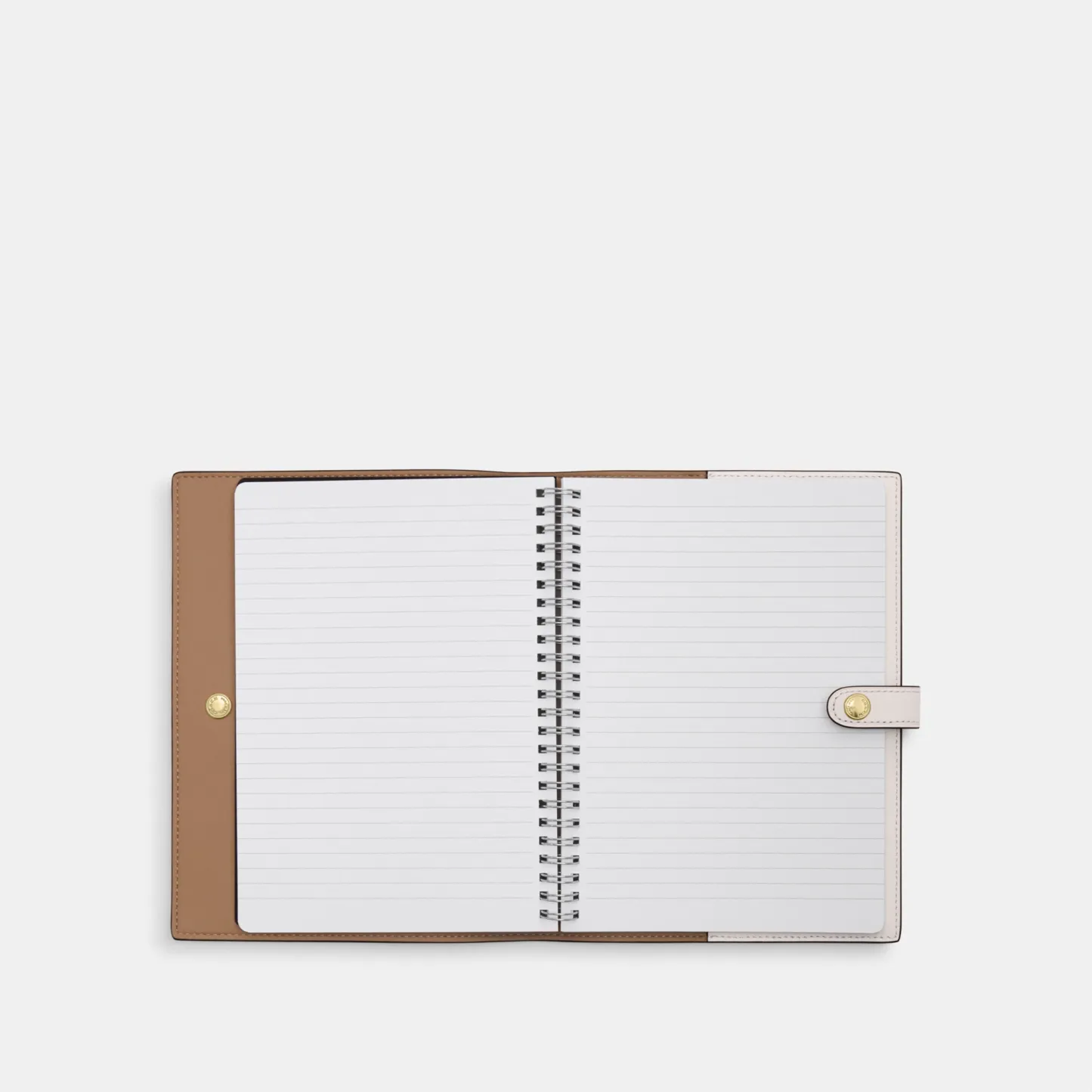 COACH®,Notebook In Signature Canvas,Leather,Notebook,White,Inside View,Top View