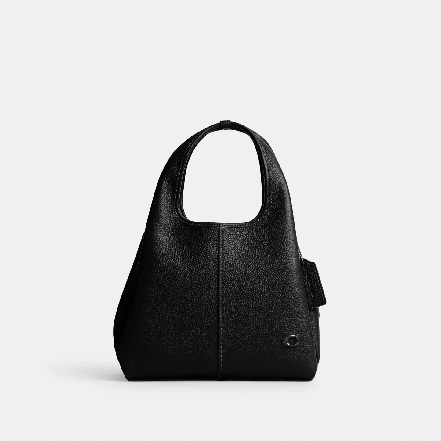 COACH®,Lana Shoulder Bag 23,Leather,Crossbody,Metal,Logo,Compact,Casual,Black,Front View