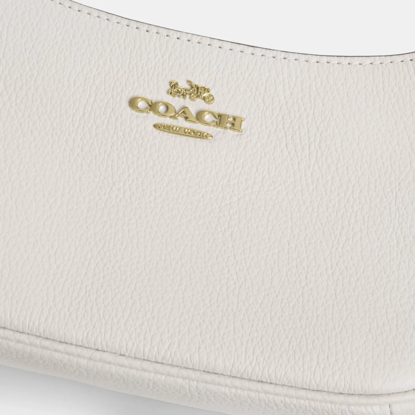 COACH®,Teri Mini Crossbody Bag,Leather,Recycled Polyester,Crossbody,Logo,Adjustable,Compact,Gold Metal,Casual,White,Closer View