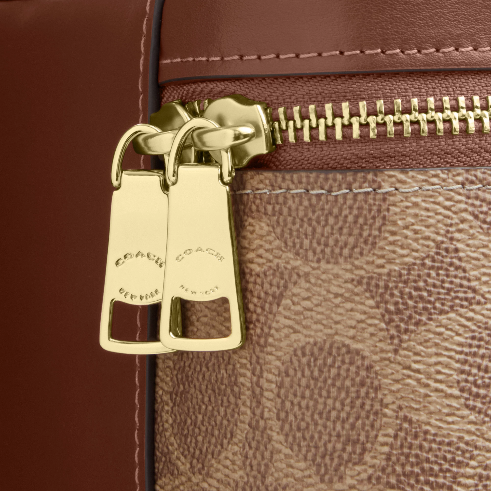 COACH®,Rainer Crossbody Bag 18 In Signature Canvas,Canvas,Recycled Polyester,Leather,Crossbody,Logo,Adjustable,Sustainable...,Brown,Closer View