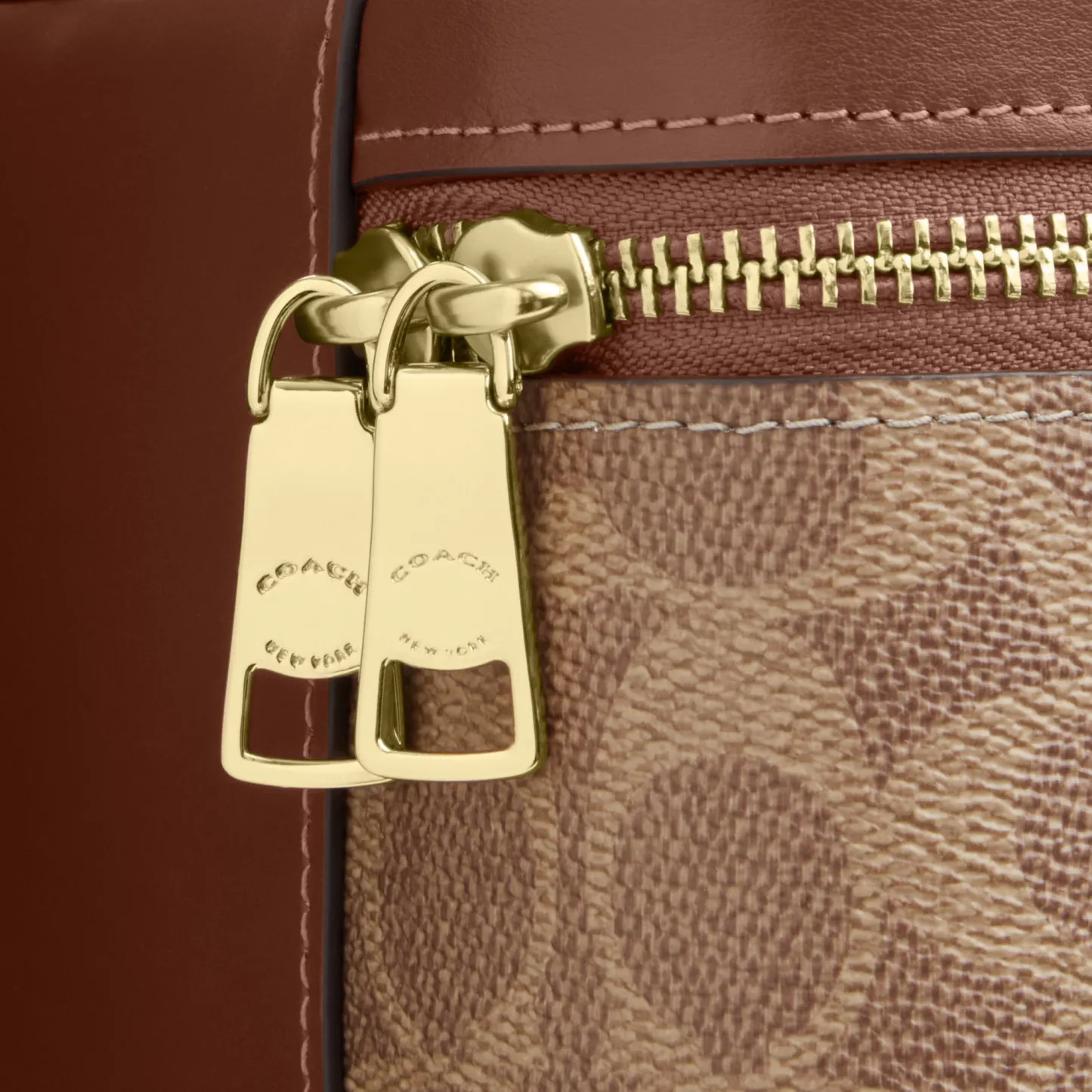 COACH®,Rainer Crossbody Bag 18 In Signature Canvas,Canvas,Recycled Polyester,Leather,Crossbody,Logo,Adjustable,Sustainable...,Brown,Closer View