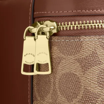 COACH®,Rainer Crossbody Bag 18 In Signature Canvas,Canvas,Recycled Polyester,Leather,Crossbody,Logo,Adjustable,Sustainable...,Brown,Closer View