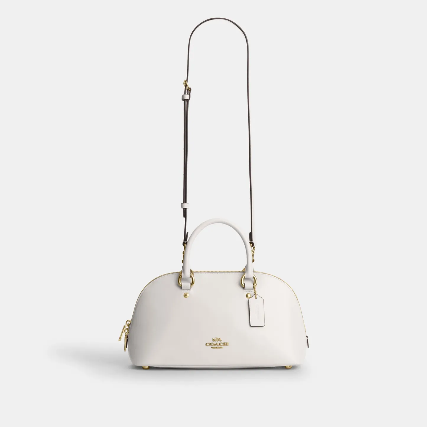 COACH®,Lara Satchel Bag,Recycled Polyester,Satchel,Logo,Metal,Casual,Cream