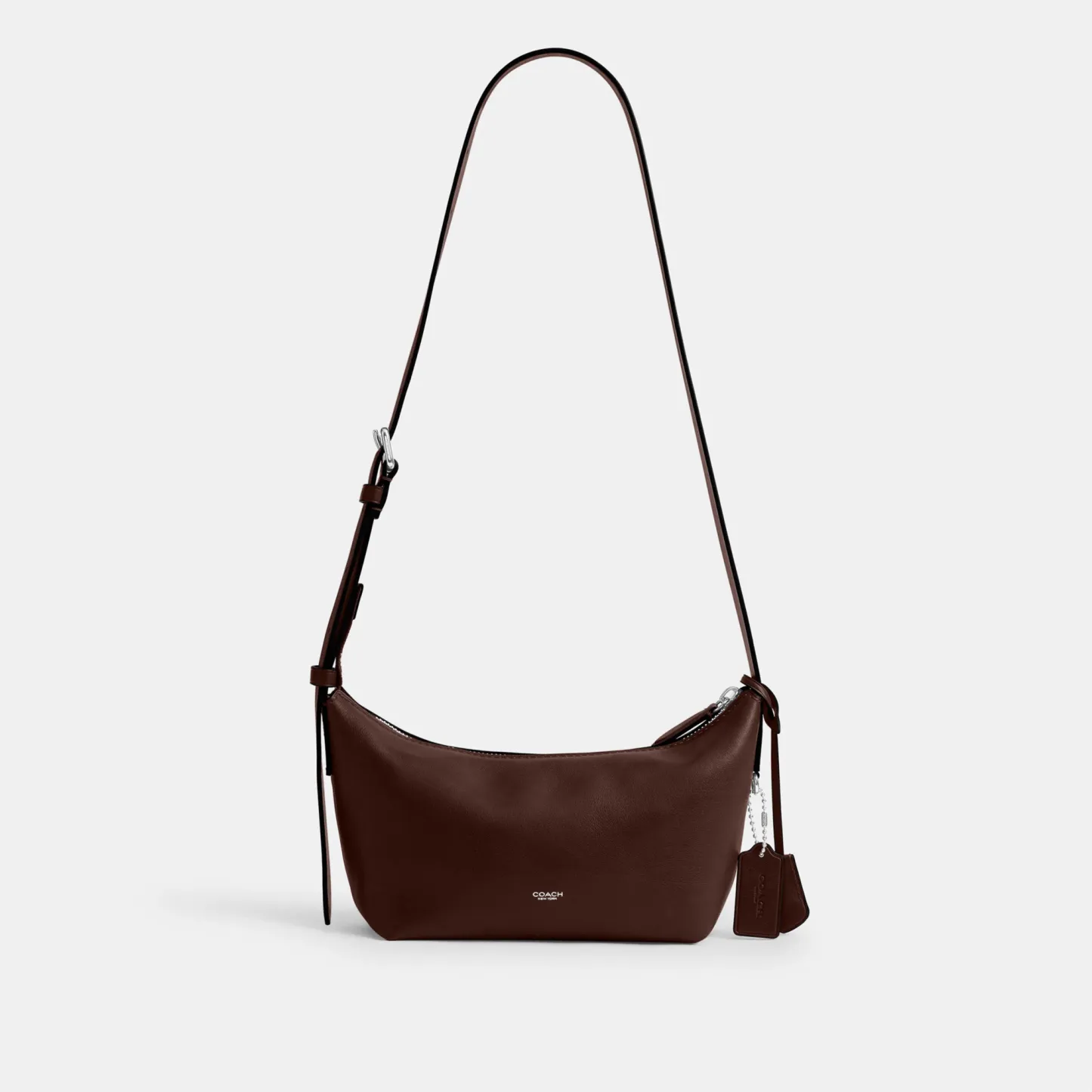 COACH®,Mott Sling Bag 22,Leather,Slingback,Crossbody,Metal Material,Logo,Adjustable,Silver Metal,Casual, Father's Day,Brown,Front View