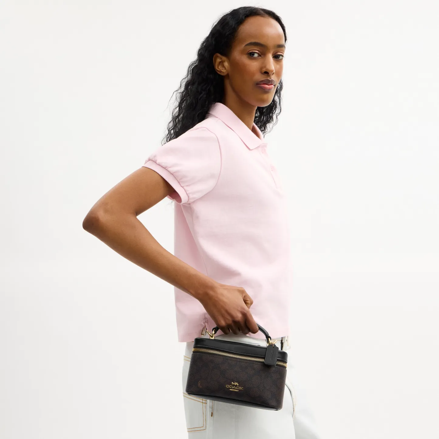 COACH®,Rainer Crossbody Bag 18 In Signature Canvas,Canvas,Recycled Polyester,Leather,Crossbody,Logo,Adjustable,Sustainable...,Brown,Detail View