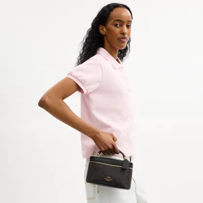 COACH®,Rainer Crossbody Bag 18 In Signature Canvas,Canvas,Recycled Polyester,Leather,Crossbody,Logo,Adjustable,Sustainable...,Brown,Detail View