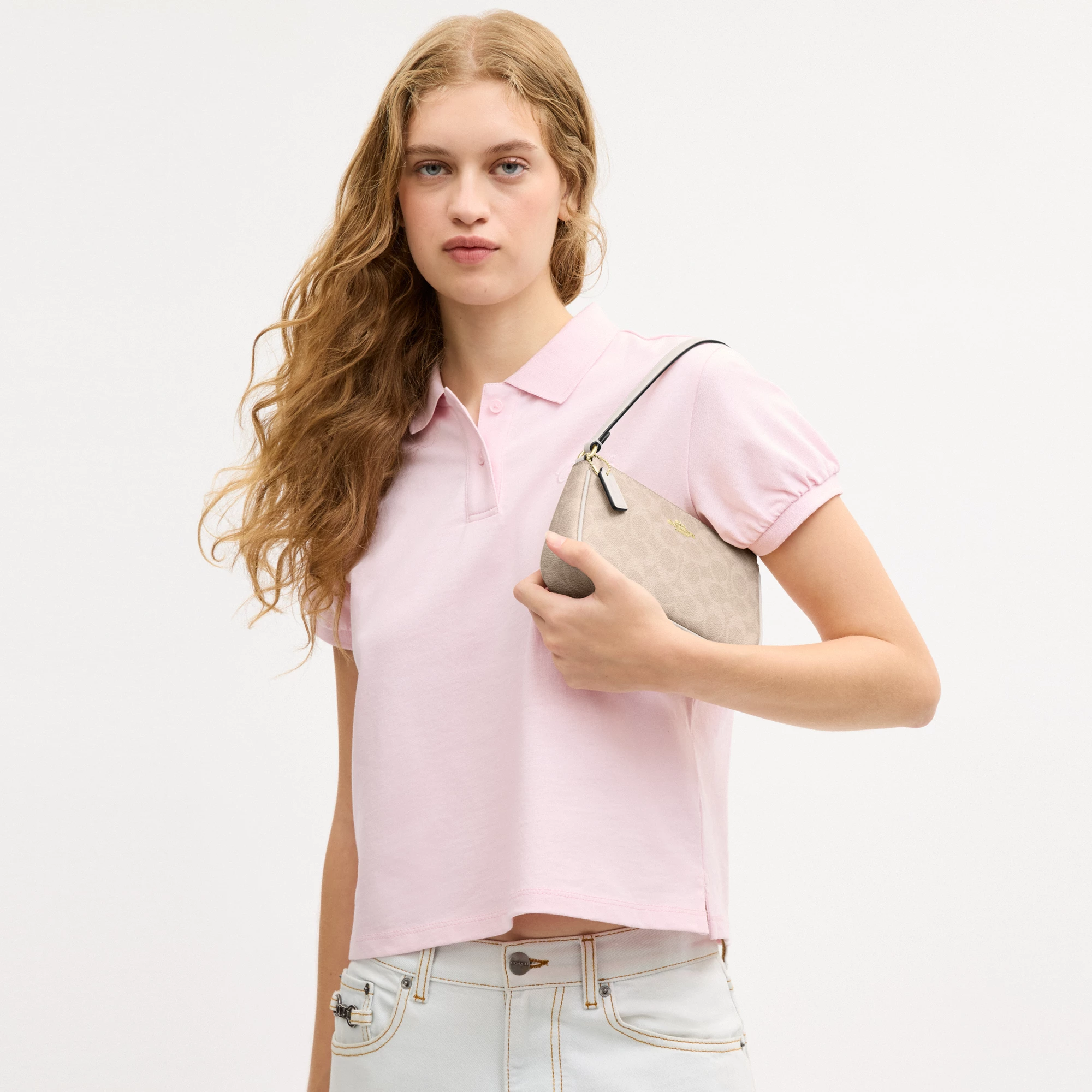 COACH®,Nolita 19 In Signature Canvas,Canvas,Shoulder Bag,Metal,Casual,Beige,Detail View