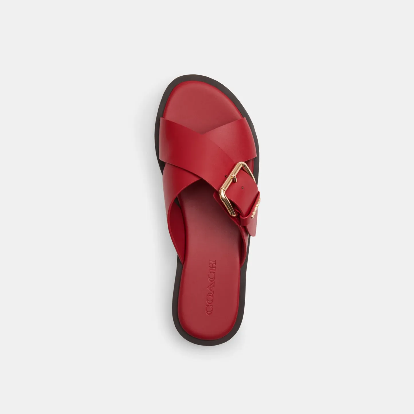 COACH®,Crisscross Buckle Sandal,,Inside View,Top View