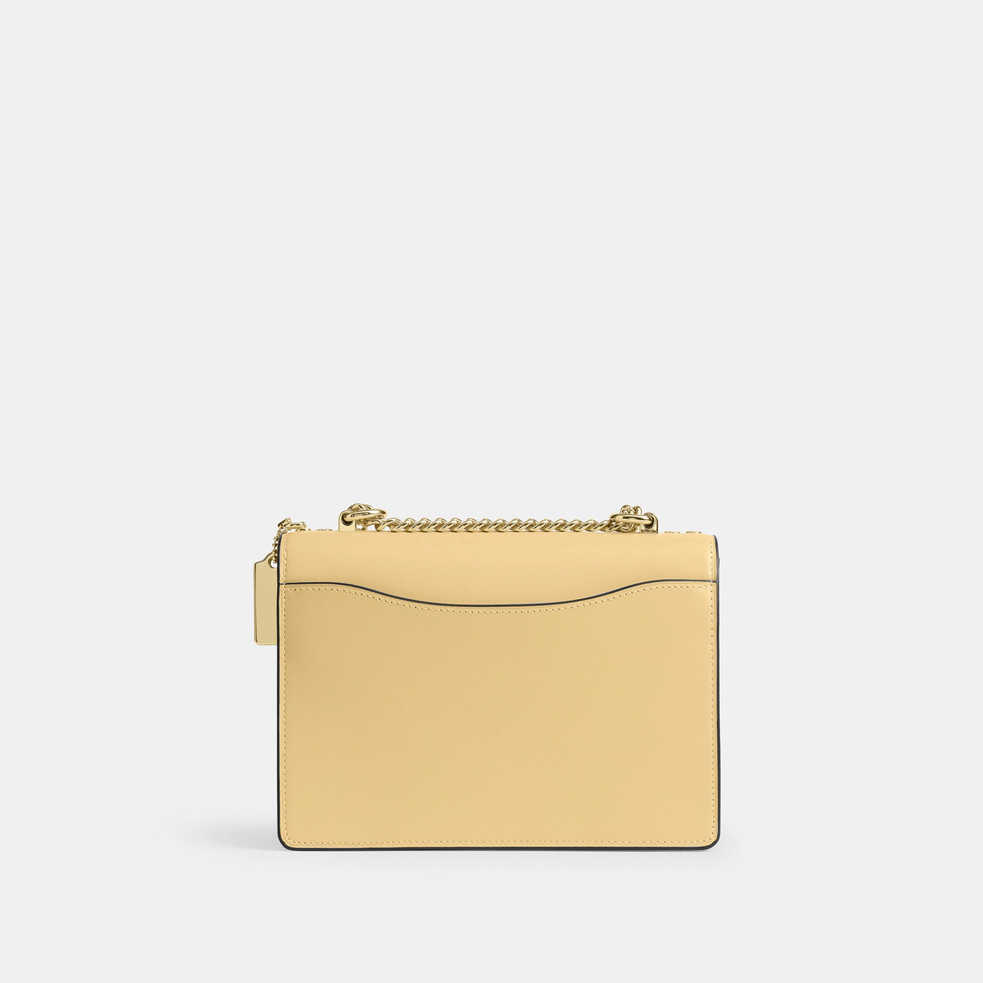 COACH®,Klare Crossbody Bag,Calfskin Leather,Leather,Crossbody,Metal,Logo,Luggage Tag,Adjustable,Lined,Compact,Gold Metal,D...,Gold,Back View
