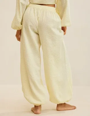 Aerie Seersucker Balloon Pant - Cozy Yellow