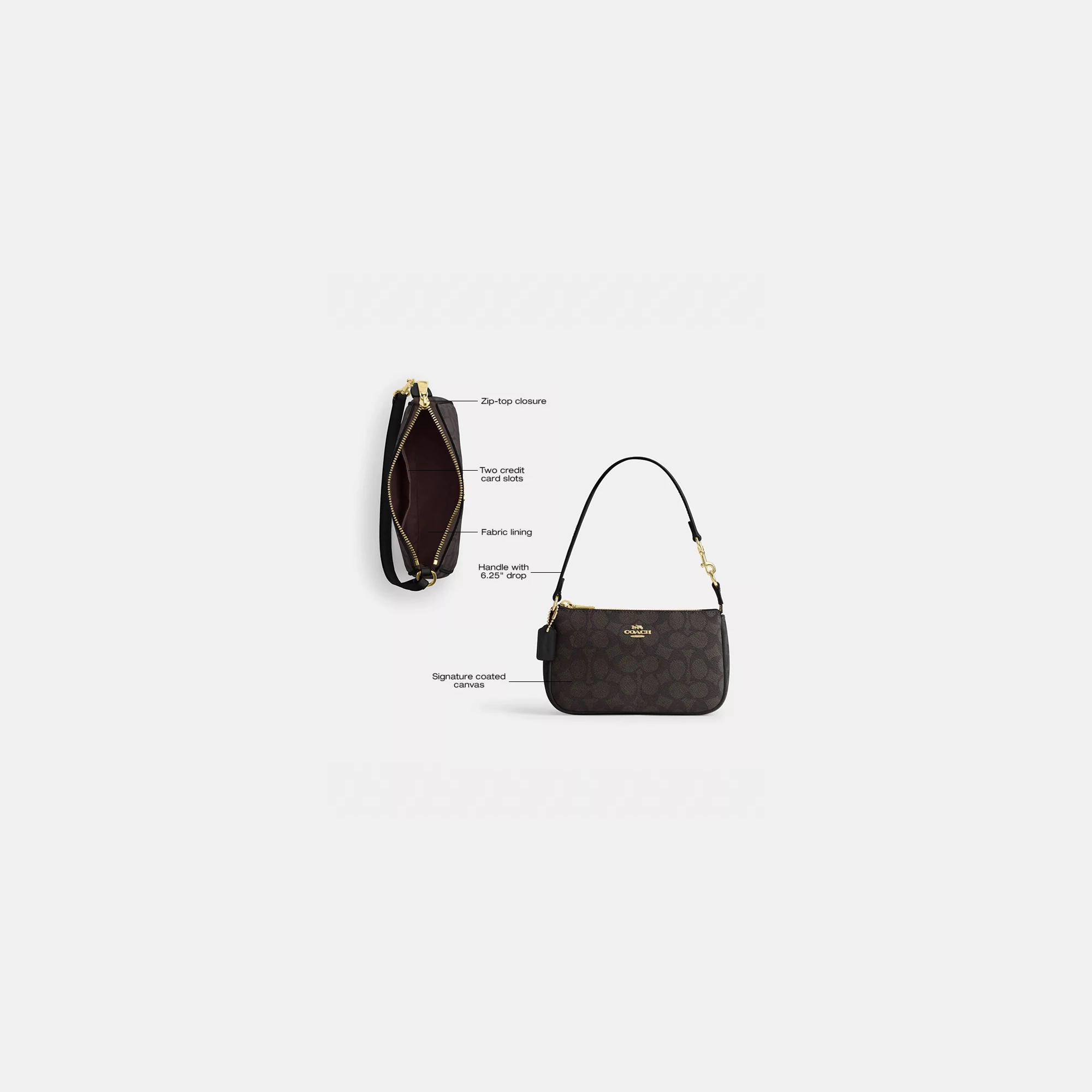 COACH®,Nolita 19 In Signature Canvas,Canvas,Shoulder Bag,Metal,Casual,Brown