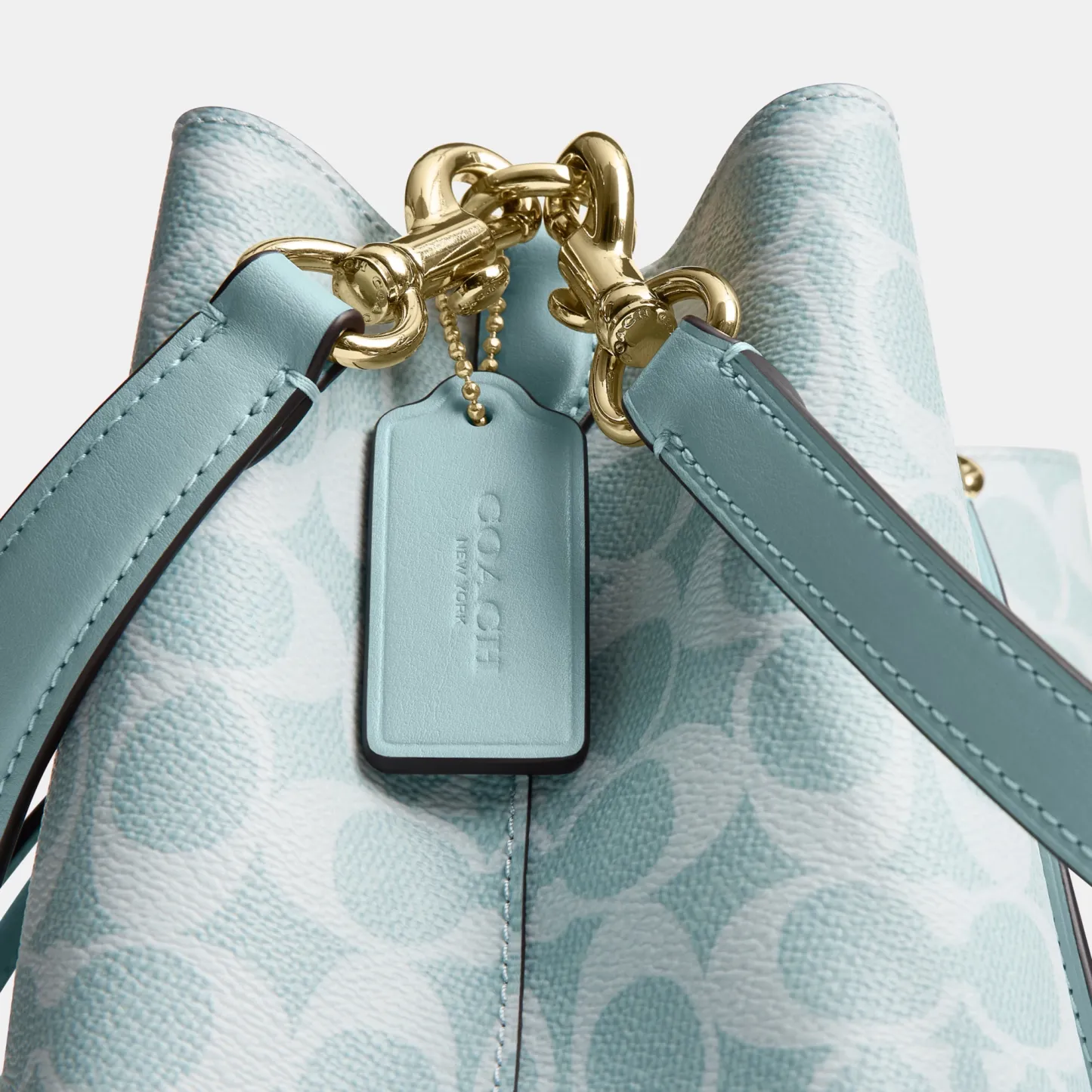Rowan Bucket Bag In Signature Canvas - signature canvas/Gold/Light Blue - view 6