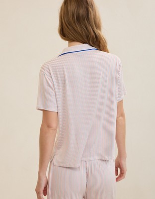 Aerie Real Soft® Short Sleeve Pajama Shirt - Cobalt Jewel