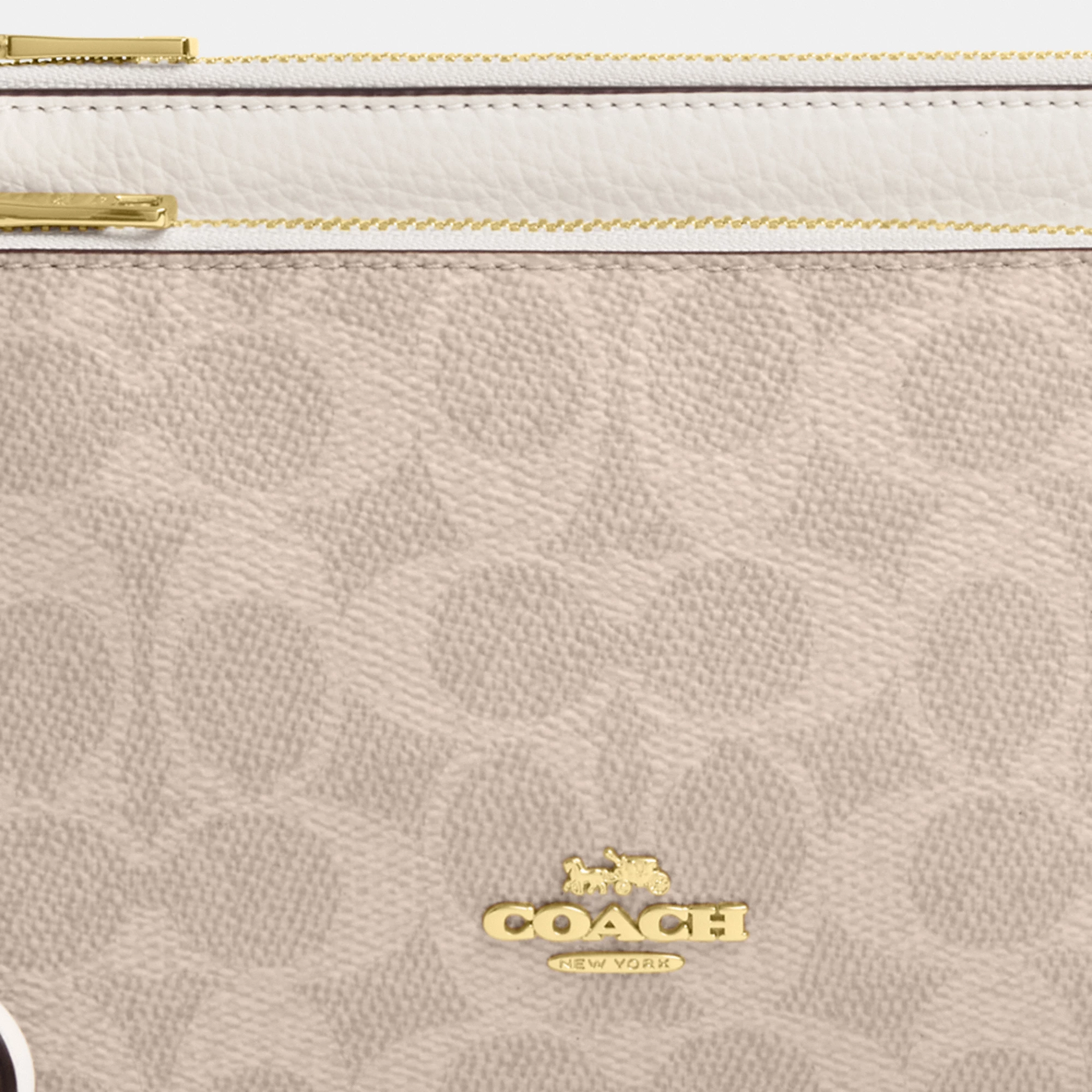 COACH®,Double Zip Wallet In Signature Canvas,Continental,Coin,Color Block,Casual,Multi Color