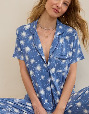 Aerie Real Soft® Short Sleeve Pajama Shirt - Horizon Sky