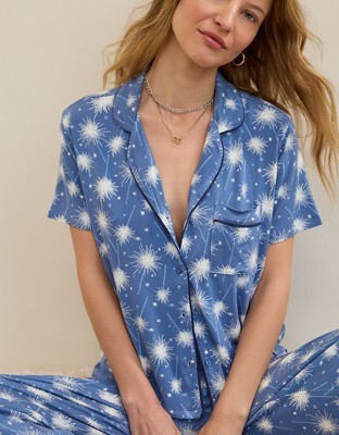 Aerie Real Soft® Short Sleeve Pajama Shirt - Horizon Sky