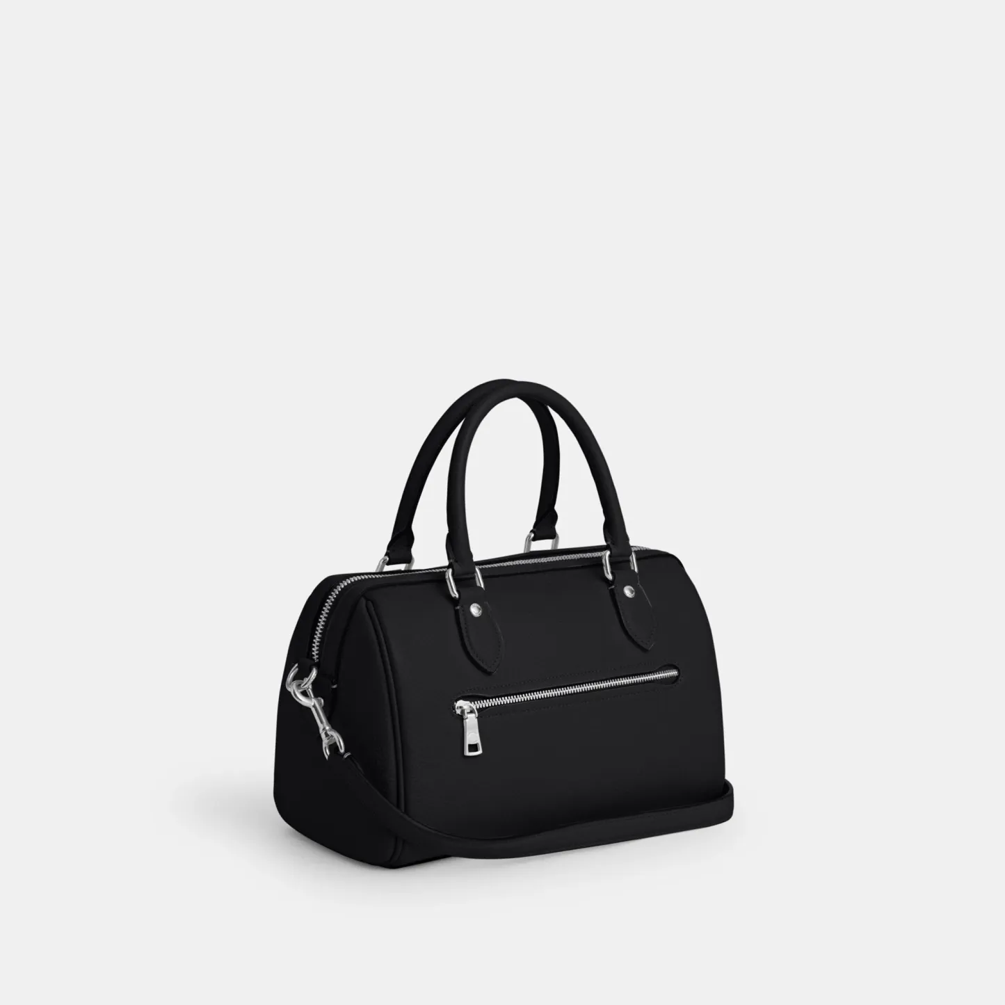 COACH®,Rowan Satchel Bag,Satchel,Logo,Casual,Work,Black,Angle View
