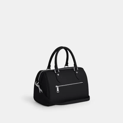 COACH®,Rowan Satchel Bag,Satchel,Logo,Casual,Work,Black,Angle View