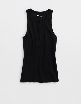 Aerie High Neck Tank Top - True Black