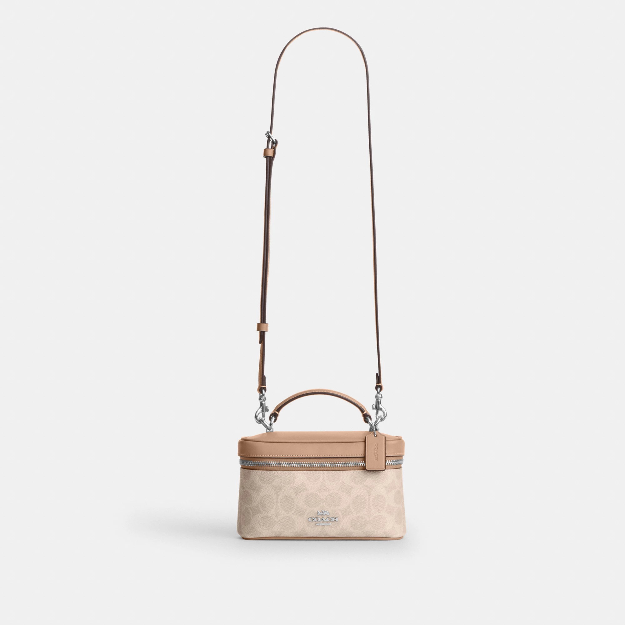 COACH®,Rainer Crossbody Bag 18 In Signature Canvas,Canvas,Recycled Polyester,Leather,Crossbody,Logo,Adjustable,Sustainable...,Taupe