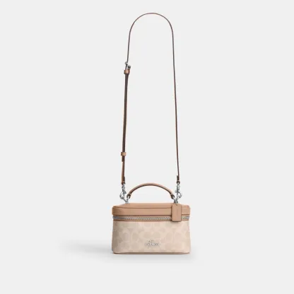 COACH®,Rainer Crossbody Bag 18 In Signature Canvas,Canvas,Recycled Polyester,Leather,Crossbody,Logo,Adjustable,Sustainable...,Taupe