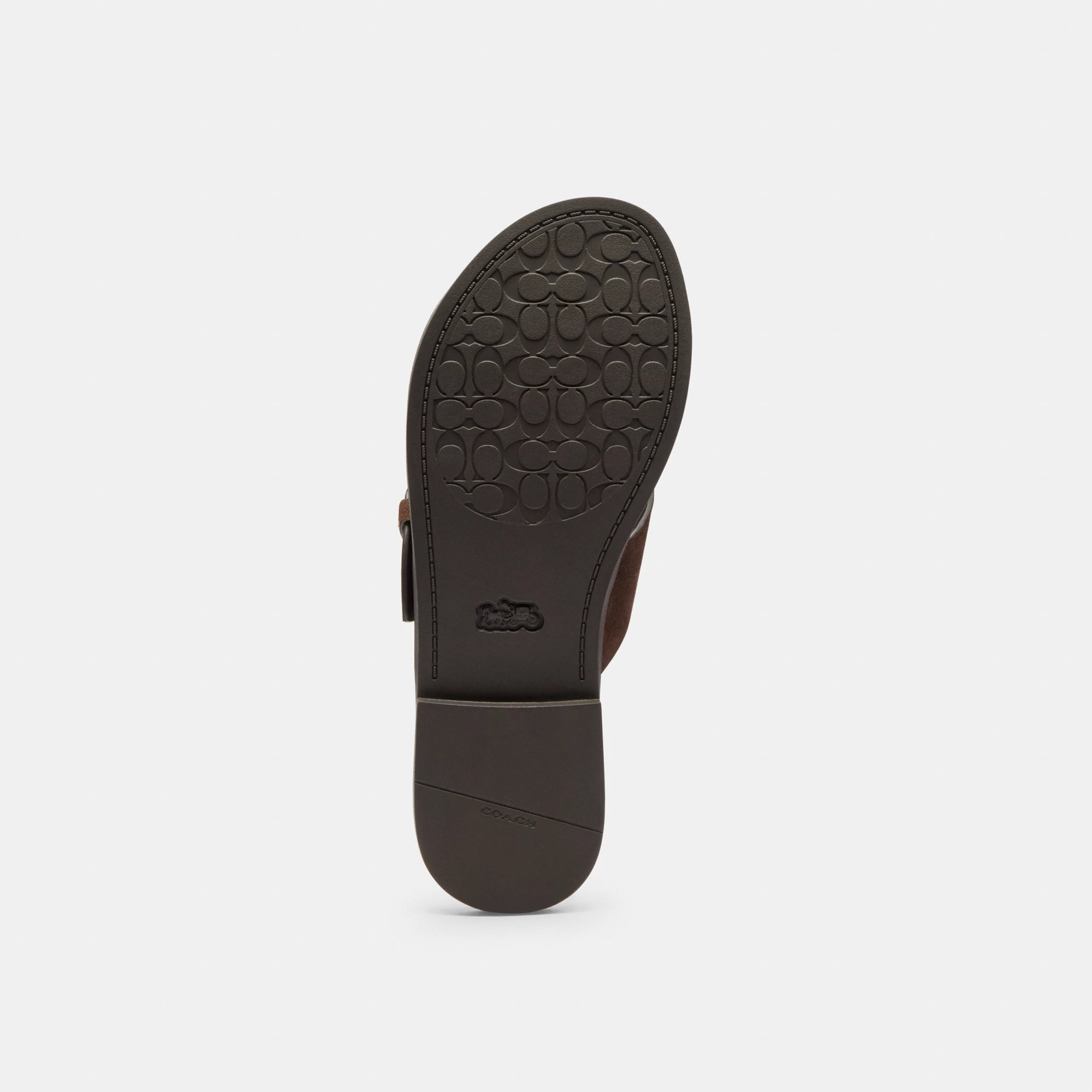 COACH®,Crisscross Buckle Sandal,Brown,Outsole View