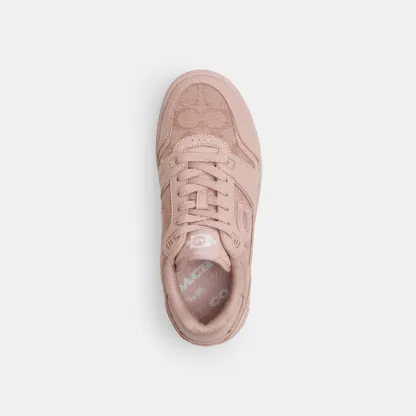 COACH®,Soho Sneaker With Signature Jacquard Canvas,Rubber,Cotton,Recycled Polyester,Polyester,Leather,EVA,Casual,Low Top,F...,Blush,Inside View,Top View