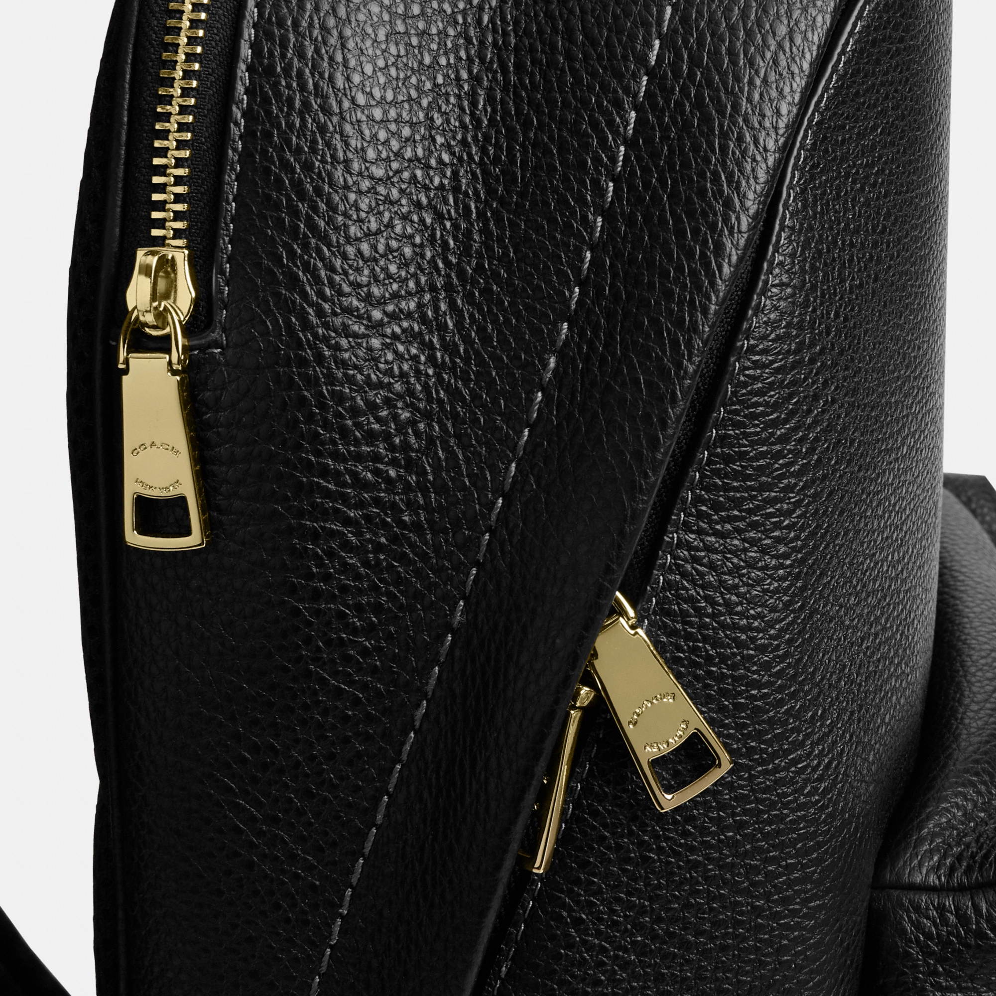 COACH®,Taylor Small Backpack,Recycled Polyester,Leather,Lining Recycled Polyester,Polyester,Backpack,Metal,Logo,Lined,Padd...,Black,Closer View
