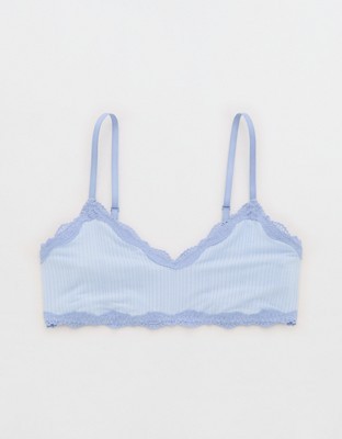 Superchill Modal Lace Trim Bralette - Eyelet Blue