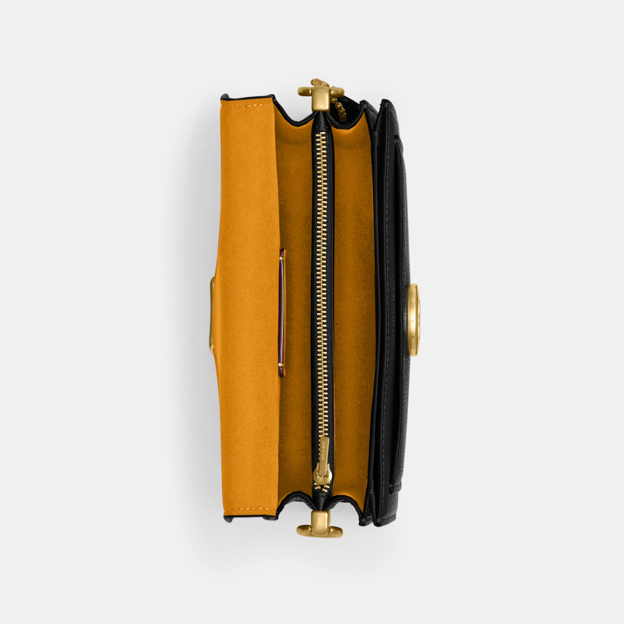 COACH®,Tabby Shoulder Bag 20,Leather,Shoulder Bag,Embossed,Metal,Logo,Day Party,Black,Inside View,Top View
