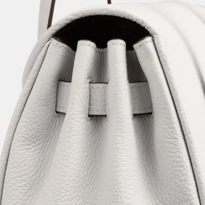 COACH®,Bridget Flap Shoulder Bag,Leather,Shoulder Bag,Logo,Metal,Gold Metal,Casual,White,Closer View