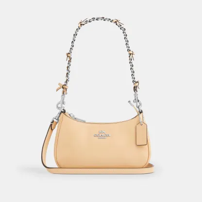 COACH®,Teri Mini Crossbody Bag With Bows,Beige,Front View