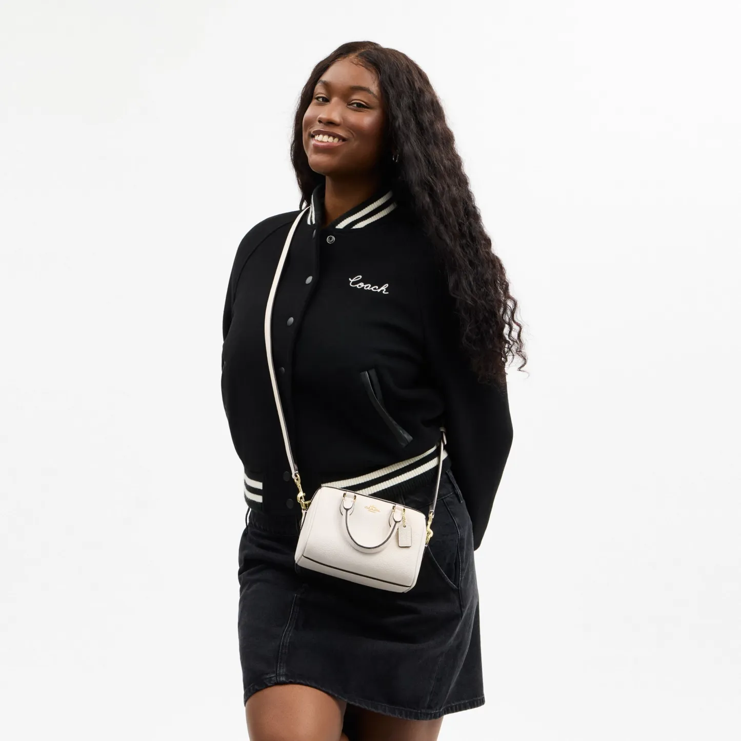 COACH®,Mini Rowan Crossbody Bag,Crossbody,Logo,Metal,Casual,White
