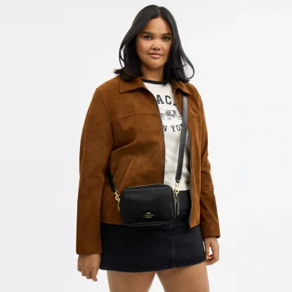 COACH®,Mini Carey Crossbody Bag,Leather,Recycled Polyester,Crossbody,Logo,Metal,Casual,Black