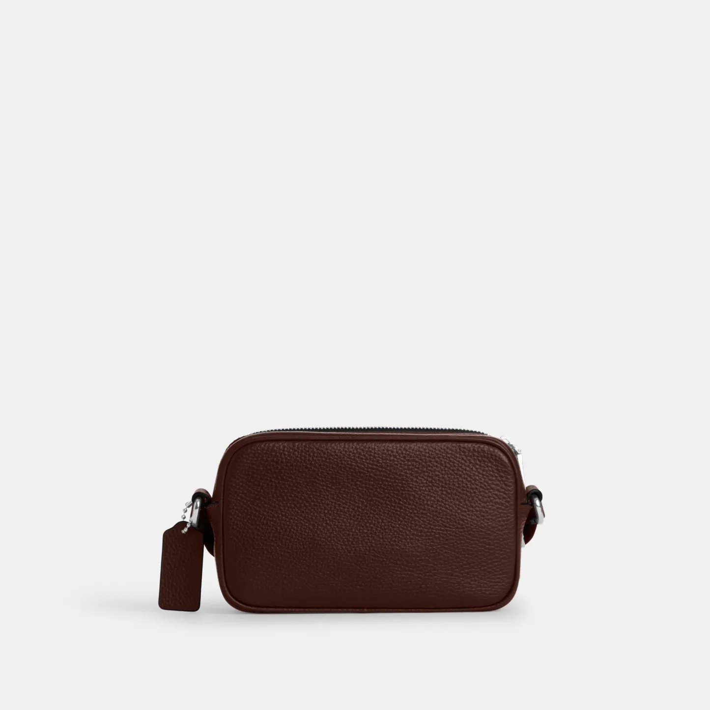 COACH®,Colton Crossbody Bag 19,Recycled Polyester,Leather,Crossbody,Logo,Sustainable,Silver Metal,Casual,Brown,Back View