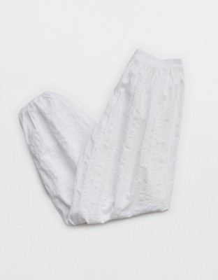 Aerie Seersucker Balloon Pant - White