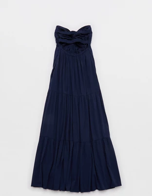 Aerie Strapless Cut Out Maxi Dress - Navy