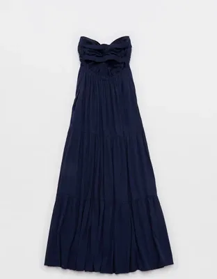 Aerie Strapless Cut Out Maxi Dress - Navy