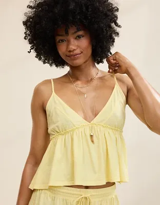 Aerie Happiest Babydoll Tank Top - Citron