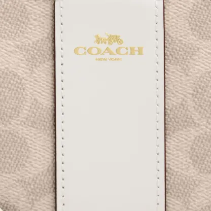 COACH®,Corner Zip Wristlet In Signature Canvas With Stripe,Wristlet,Pouch,Color Block,Casual,Beige