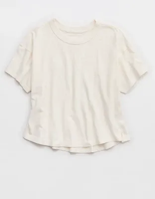 Aerie Summer Breeze Cropped T-Shirt - Cream