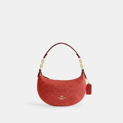 COACH®,Mini Payton Bag In Signature Canvas,Lining Leather,Polyester,Leather,Canvas,Lining Recycled Polyester,Recycled Poly...,Red,Front View
