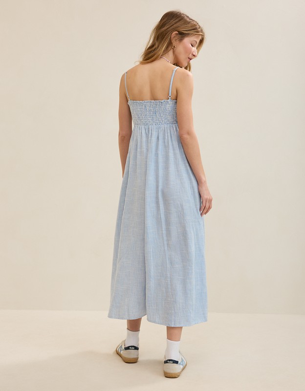 Aerie Straight Neck Midaxi Dress - Rome Blue
