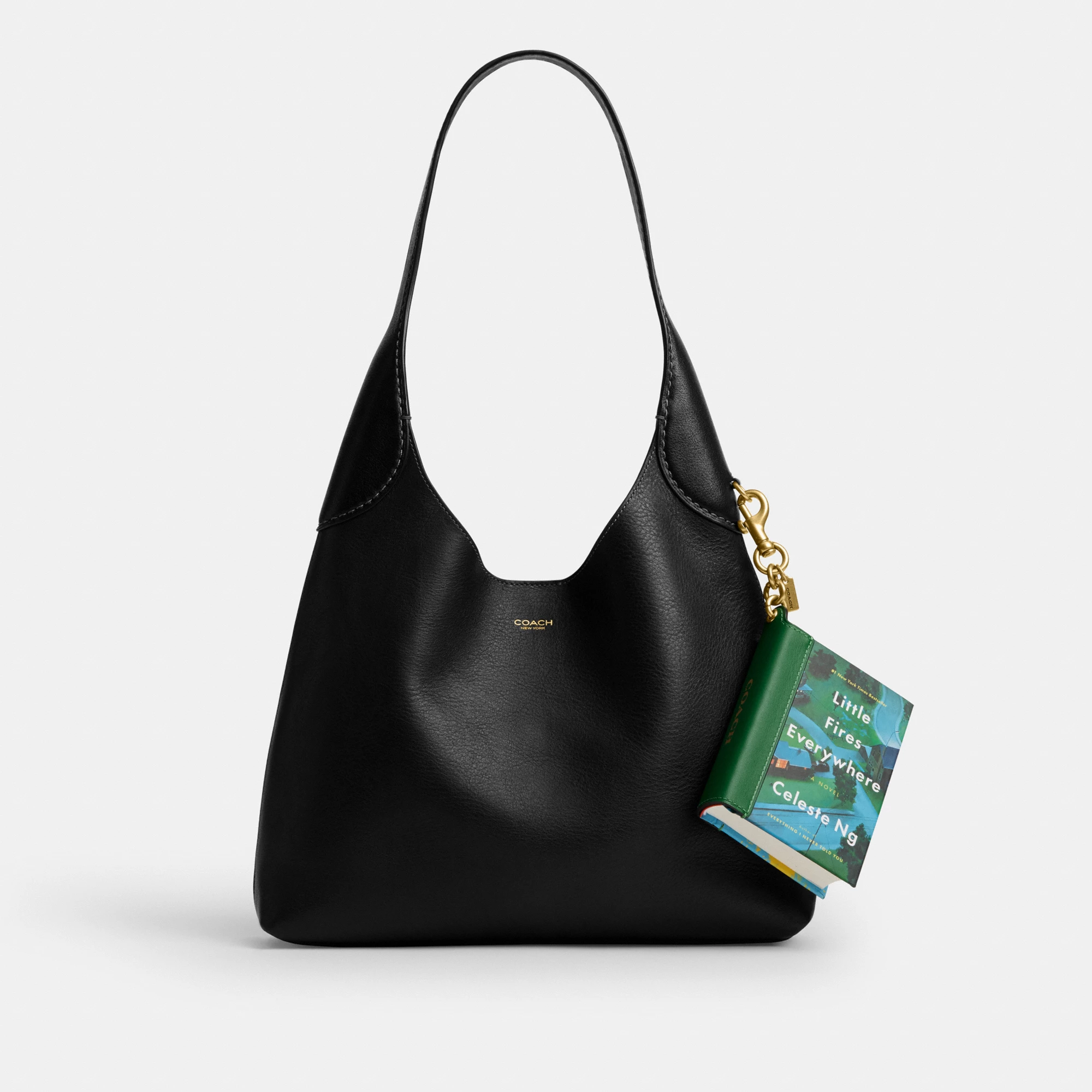 COACH®,Little Fires Everywhere By Celeste Ng Book Bag Charm,Bag Charm,Metal Material,3D Embellishment,Color Block,Logo,Multi Color,Angle View