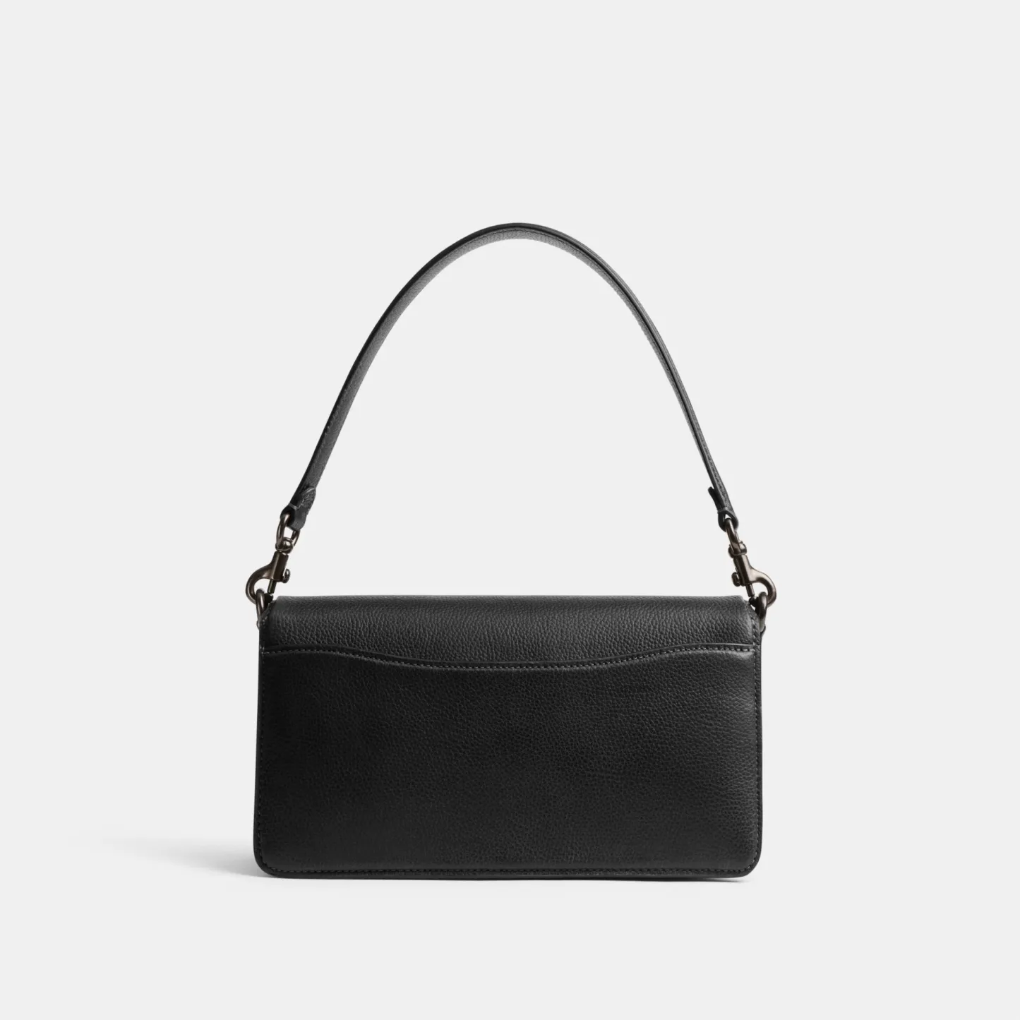 COACH®,Tabby Shoulder Bag 26,Leather,Shoulder Bag,Crossbody,Logo,Gusset,Gold Metal,Casual,Black,Back View