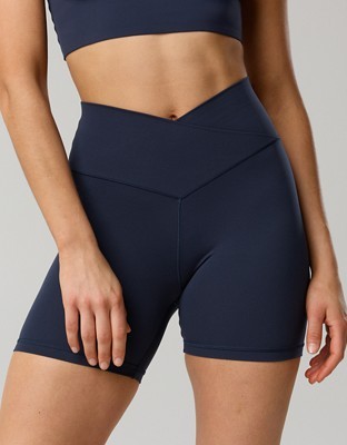 OFFLINE By Aerie Real Me Crossover High Waisted 5" Bike Short - Steel Blue