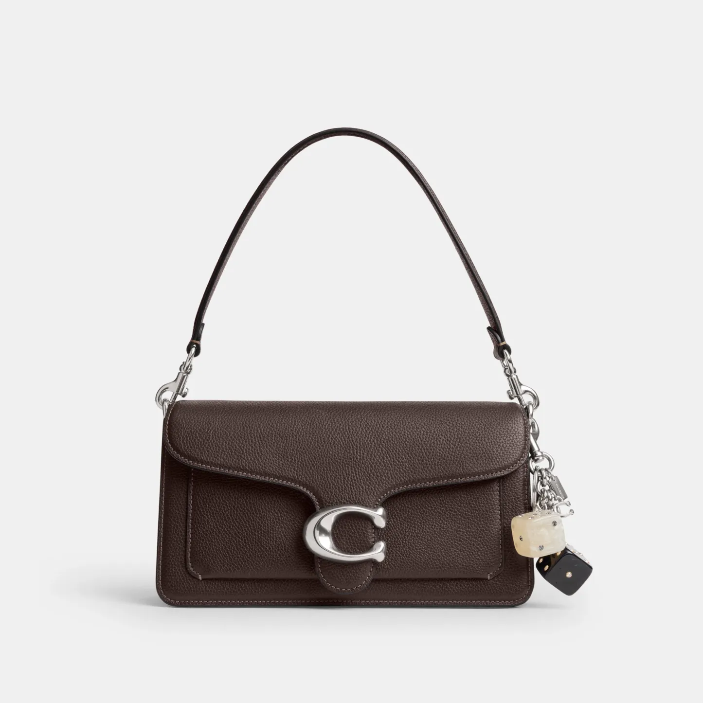 COACH®,Dice Bag Charm,Bag Charm,Resin,3D Embellishment,Rhinestones,Glitter,Key Ring,Gold Metal,Navy,Angle View