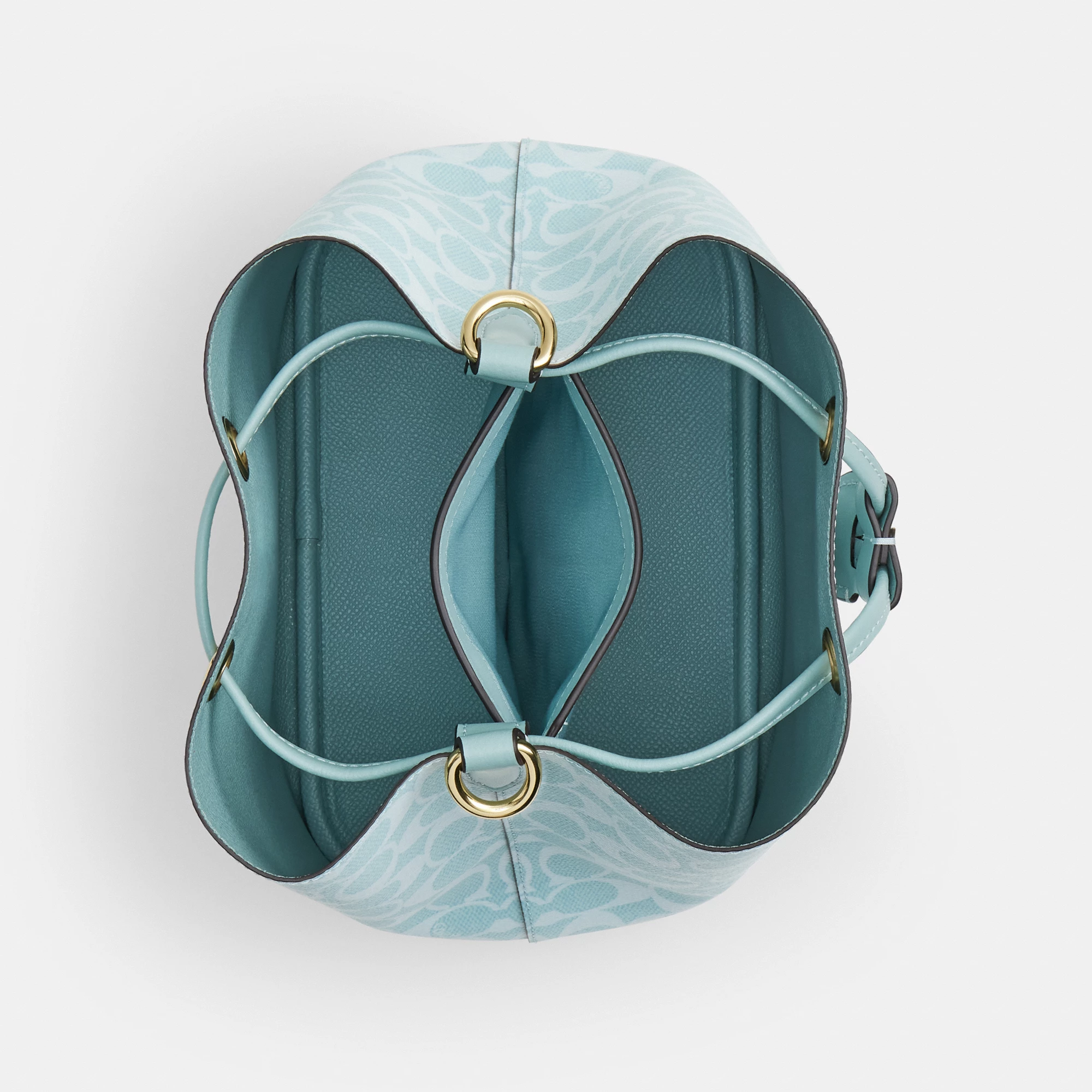Rowan Bucket Bag In Signature Canvas - signature canvas/Gold/Light Blue - view 11