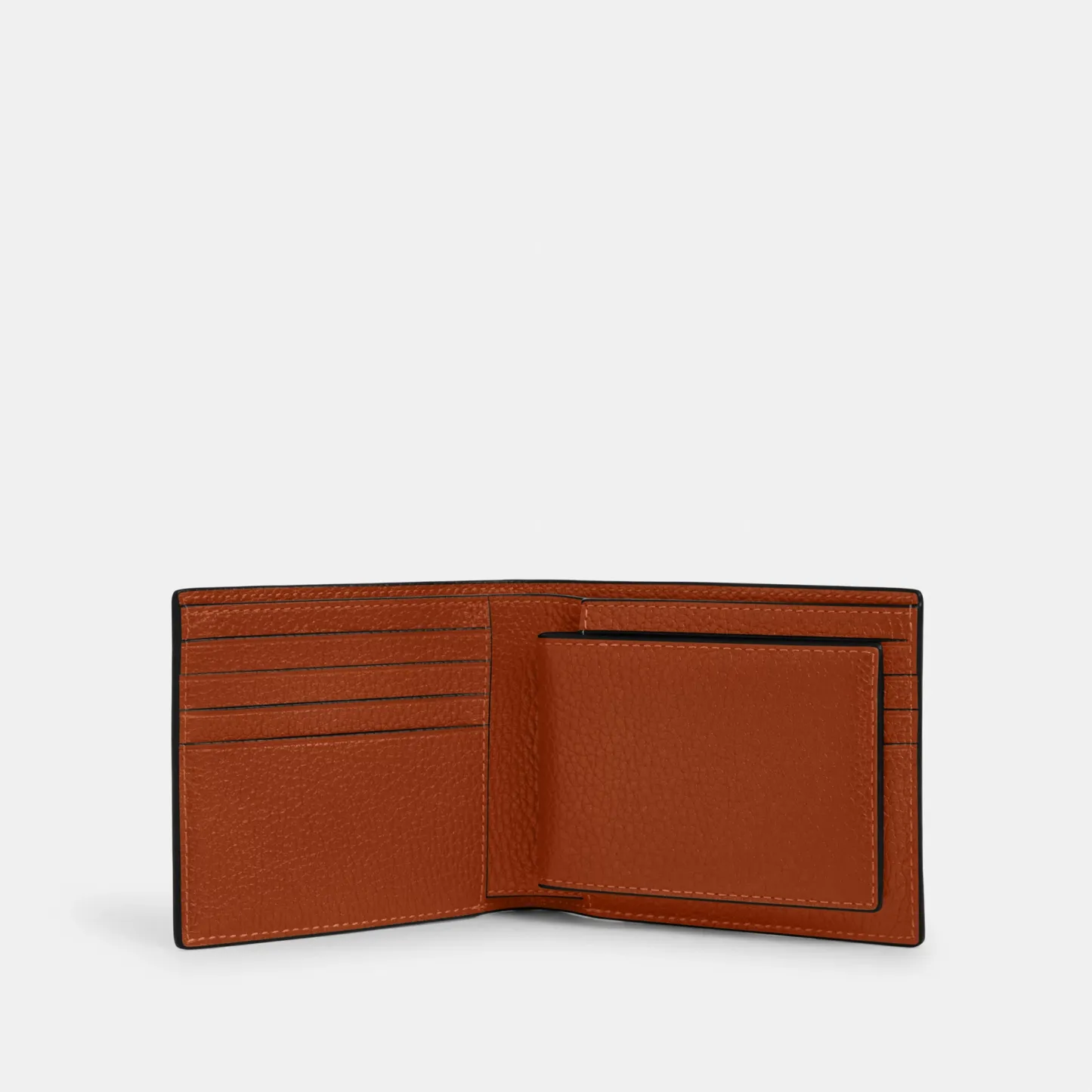 COACH®,3-In-1 Wallet,Leather,Bi Fold,Casual, Father's Day,Brown,Inside View,Top View